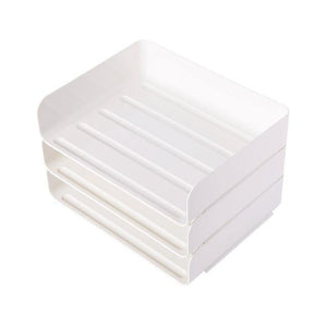 3 pce Office Stackable Paper Filing Rack - Little Home Hacks