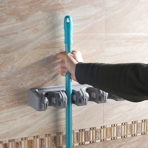 Multi-Functional Mop Storage Rack Hook