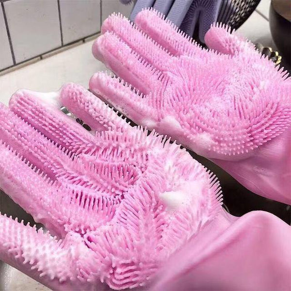 2pcs Silicone Washing Gloves - Little Home Hacks