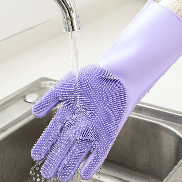 2pcs Silicone Washing Gloves - Little Home Hacks